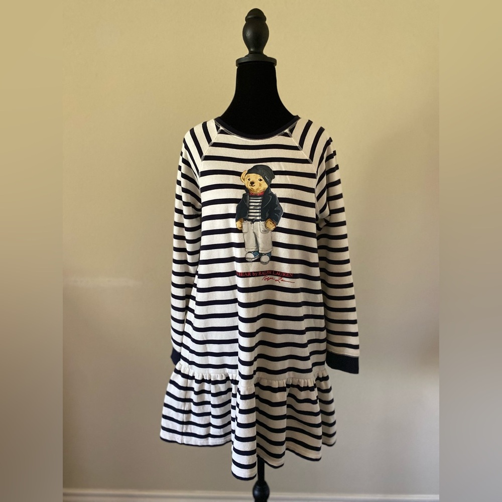 Ralph Lauren Polo Bear Cotton Fleece Dress, size 16 years old